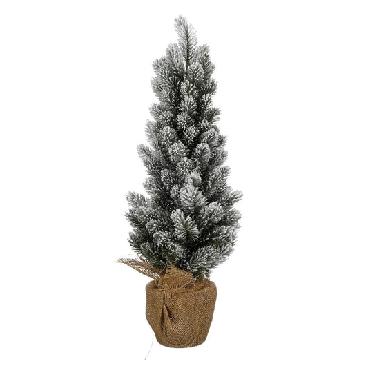 Besneeuwde kunstkerstboom in jute, 60 cm