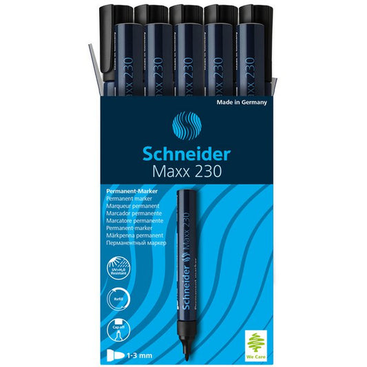 Permanente marker rond zwart 1–3 mm, set van 10