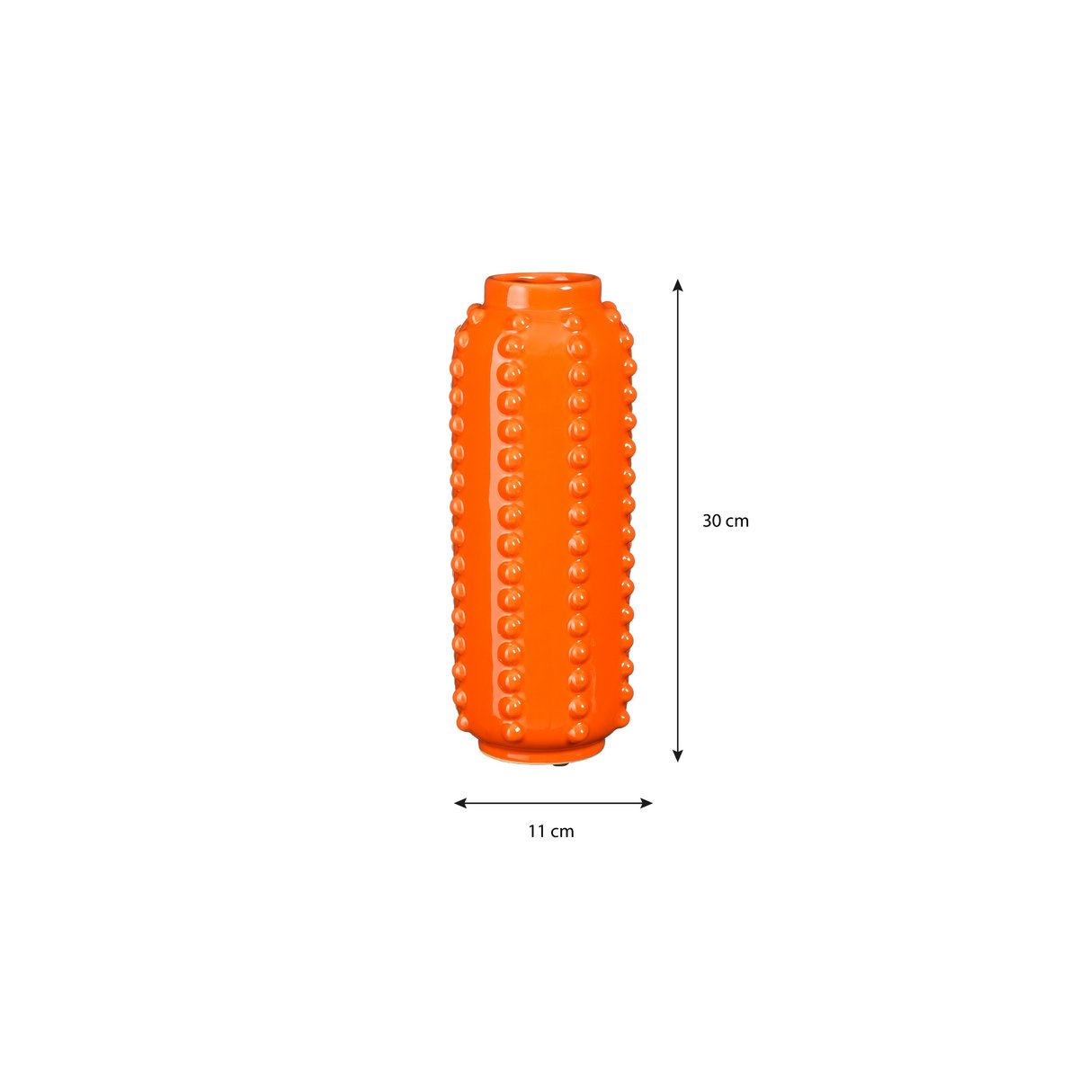 Mica Decorations Boaz Vaas – Keramiek Oranje (H30 x Ø11 cm)