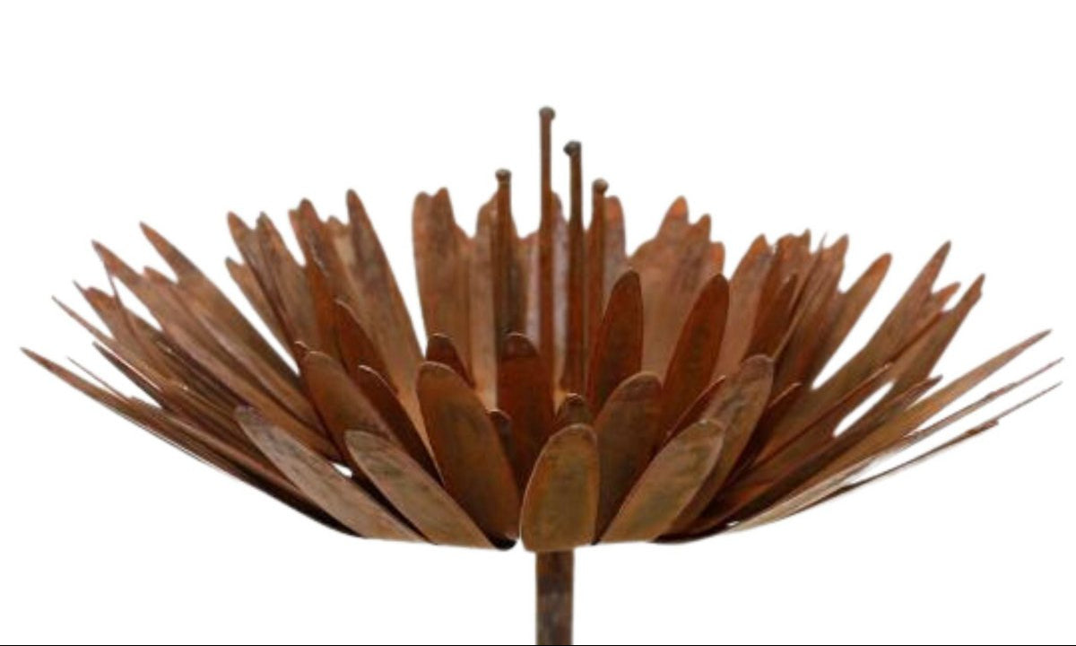Chrysant van roestpatina op stang, 85 cm