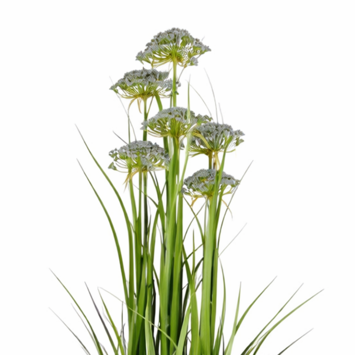 Engelwortel kunstplant met pot, groen en paars, 120 cm
