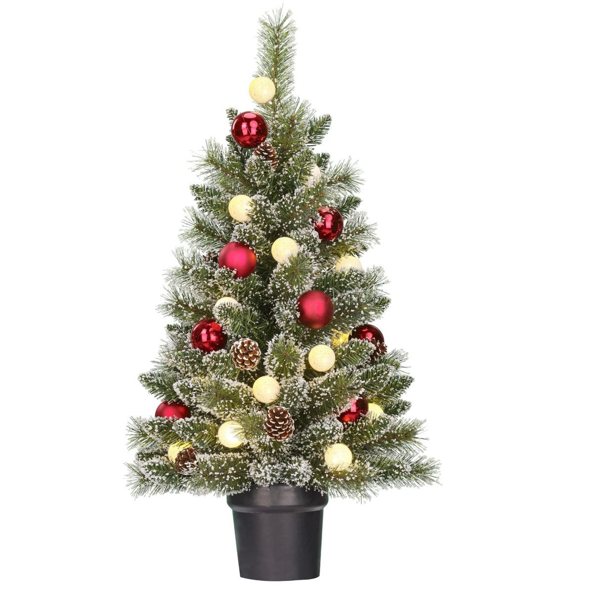 Kaprun kunstkerstboom met verlichting en versiering, 90 cm