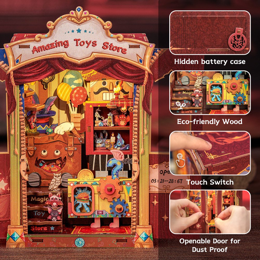DIY book nook Amazing Toy Store, 17 cm