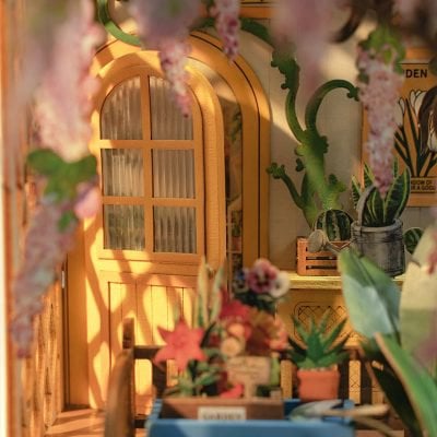 DIY book nook bookend garden house, 24,1 cm