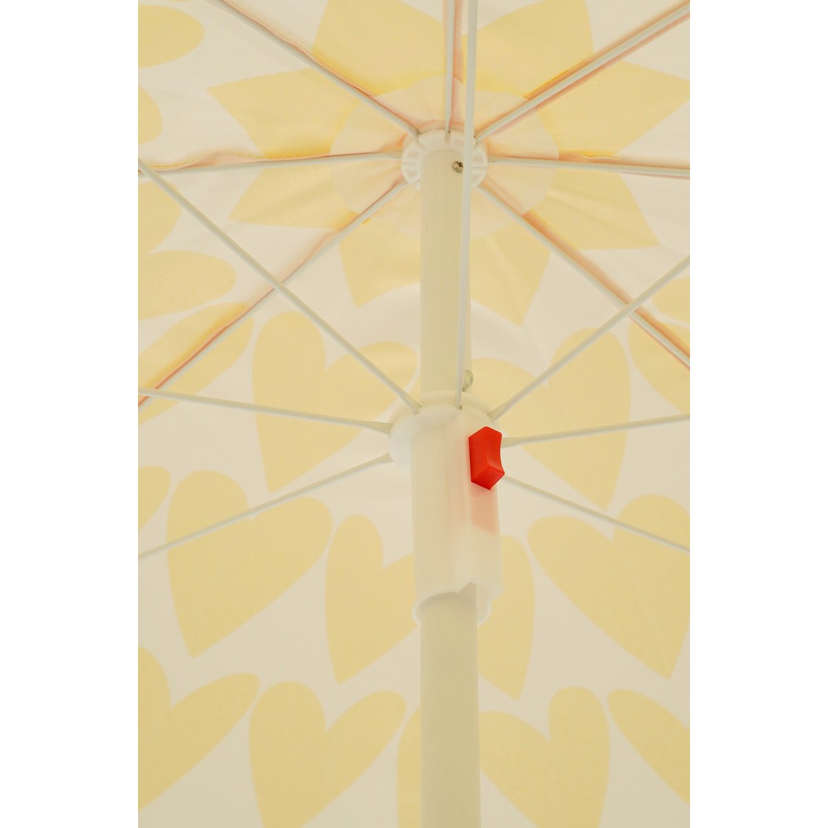 Gele strandparasol met hartjesprint Ø160 cm