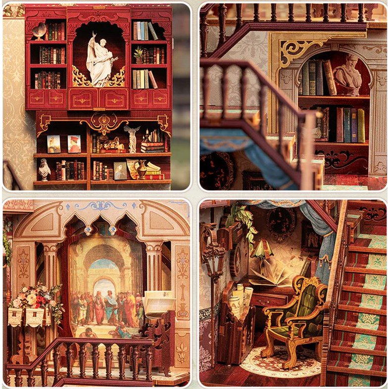 DIY book nook Library of Wisdom, 23 cm