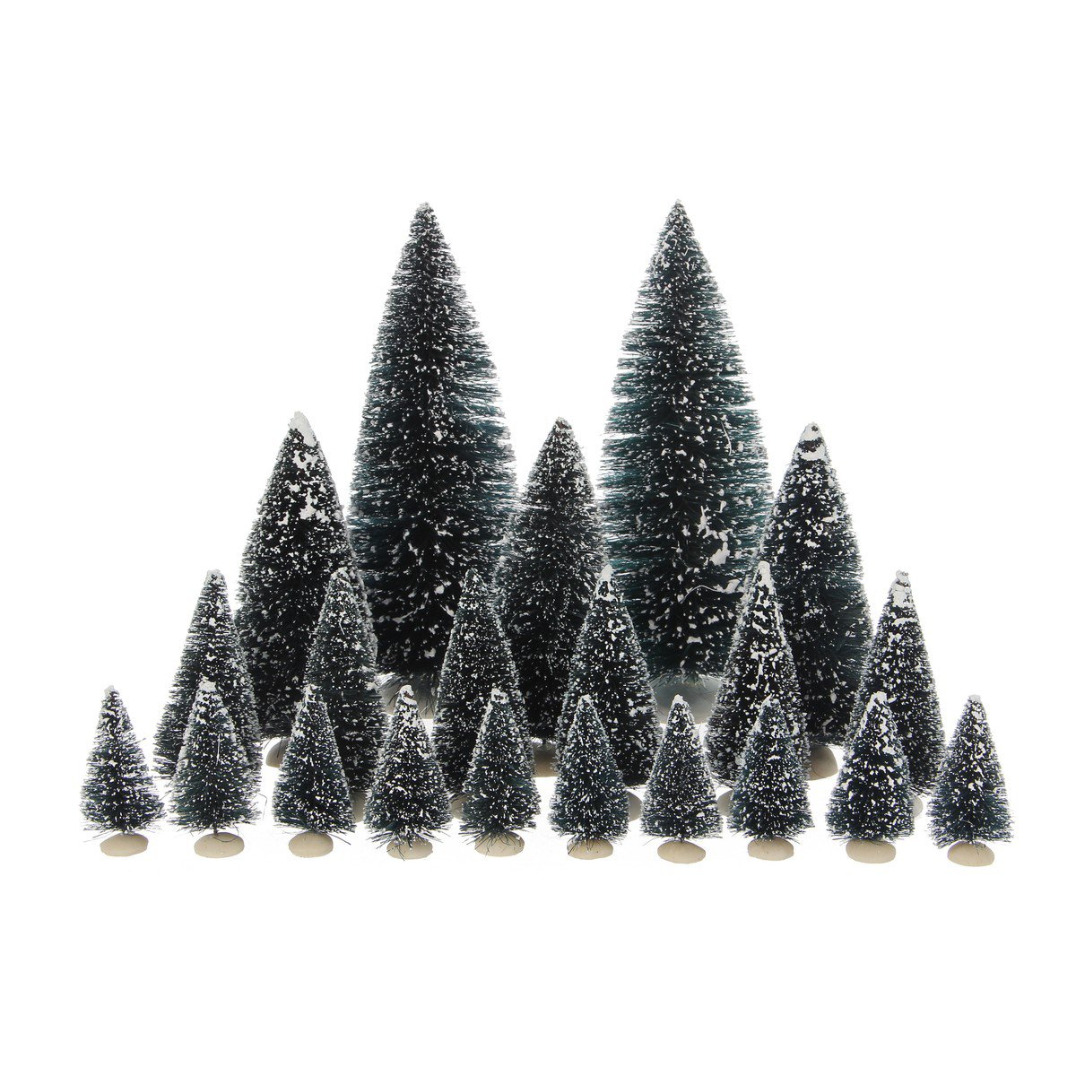 Kerstdorp dennenbomen set, 21 stuks, verschillende hoogtes