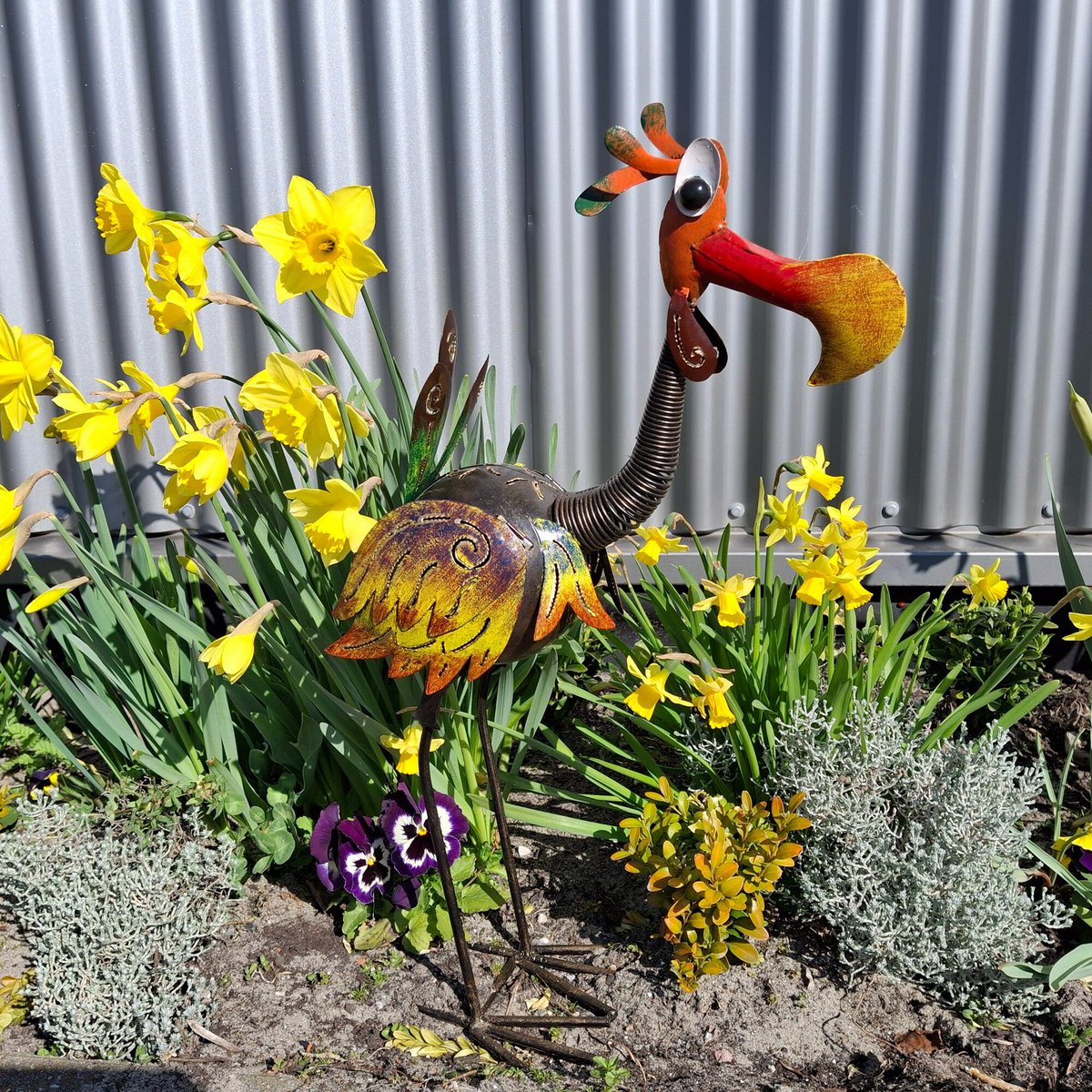 Metalen tuinvogel, 58 cm