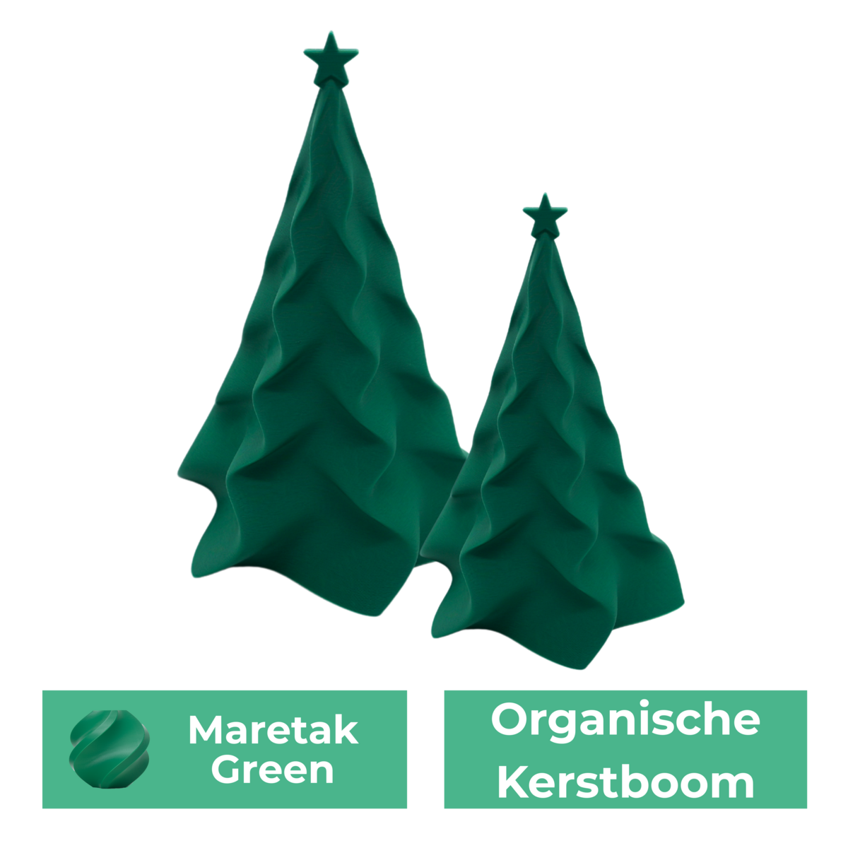 Organische kerstboom set, 15 en 25 cm