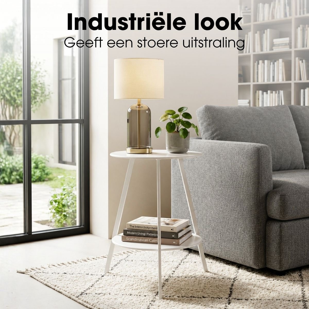 Witte bijzettafel Seattle Ø46 cm