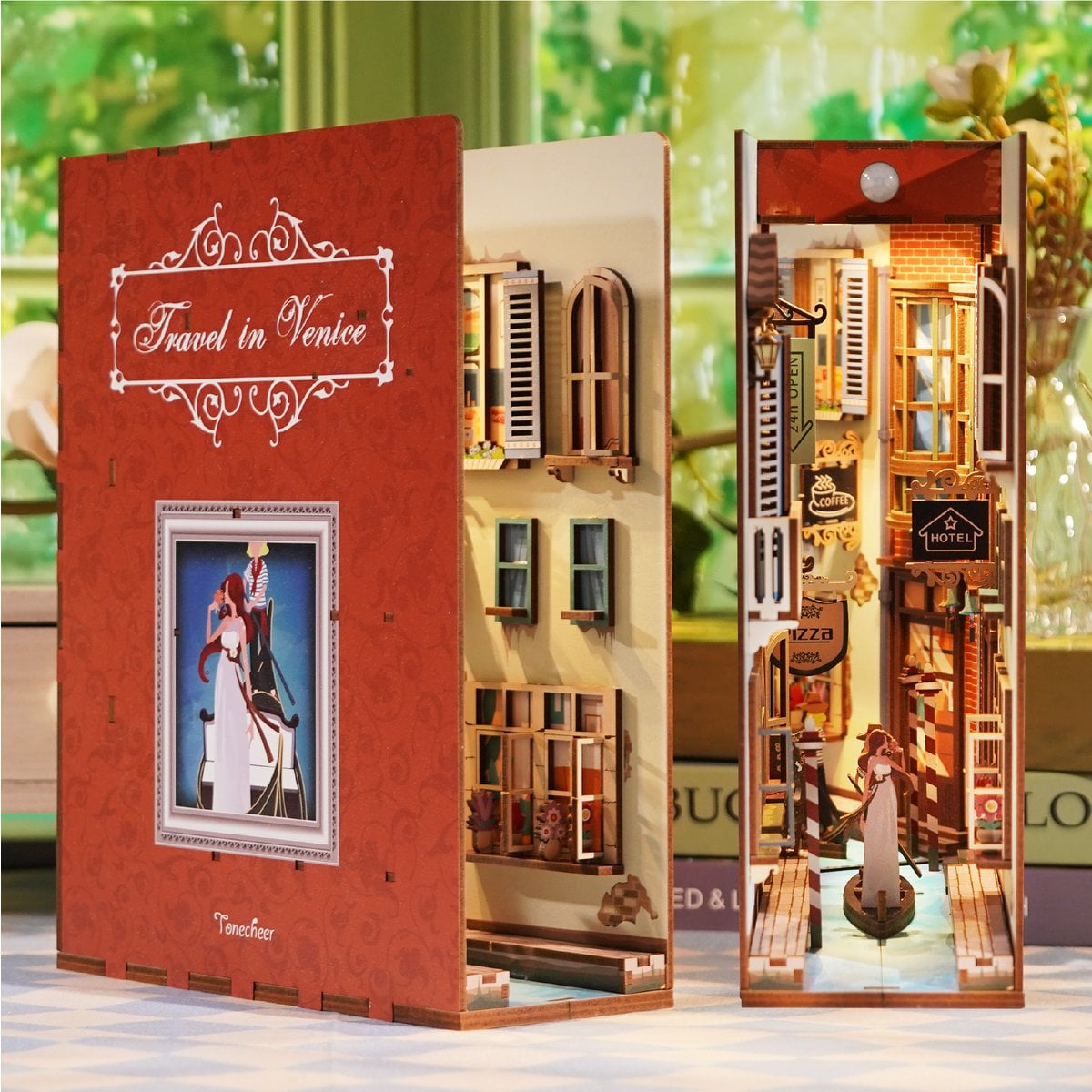 DIY book nook travel in venice bookend, 24,5 cm