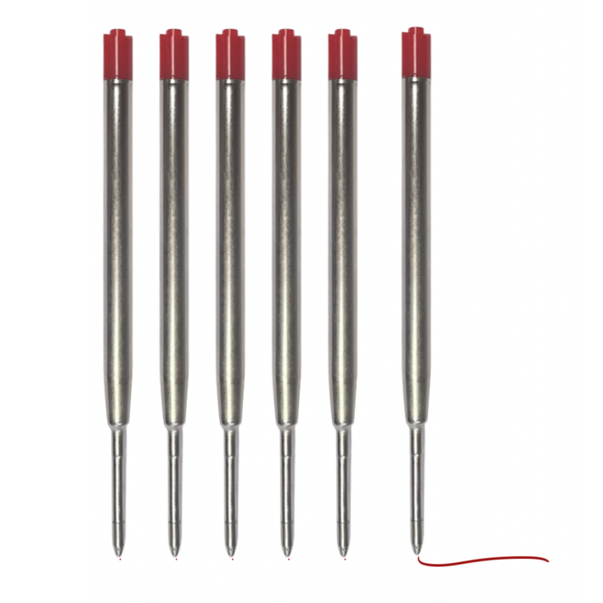 Kurk pen navulling, rood, 6 stuks
