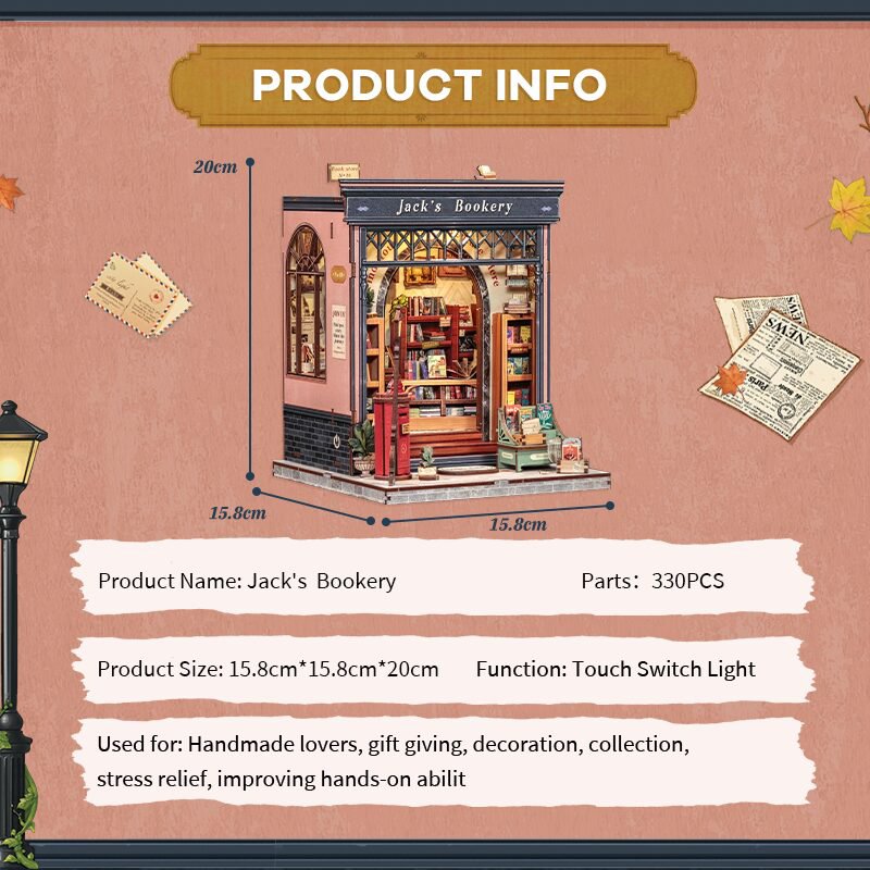 3D DIY house Jack's bookery, 20 cm