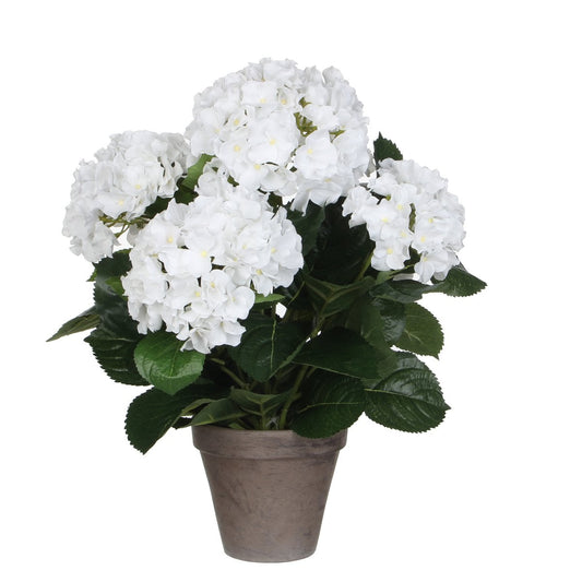 Hortensia kunstplant wit, 45 cm