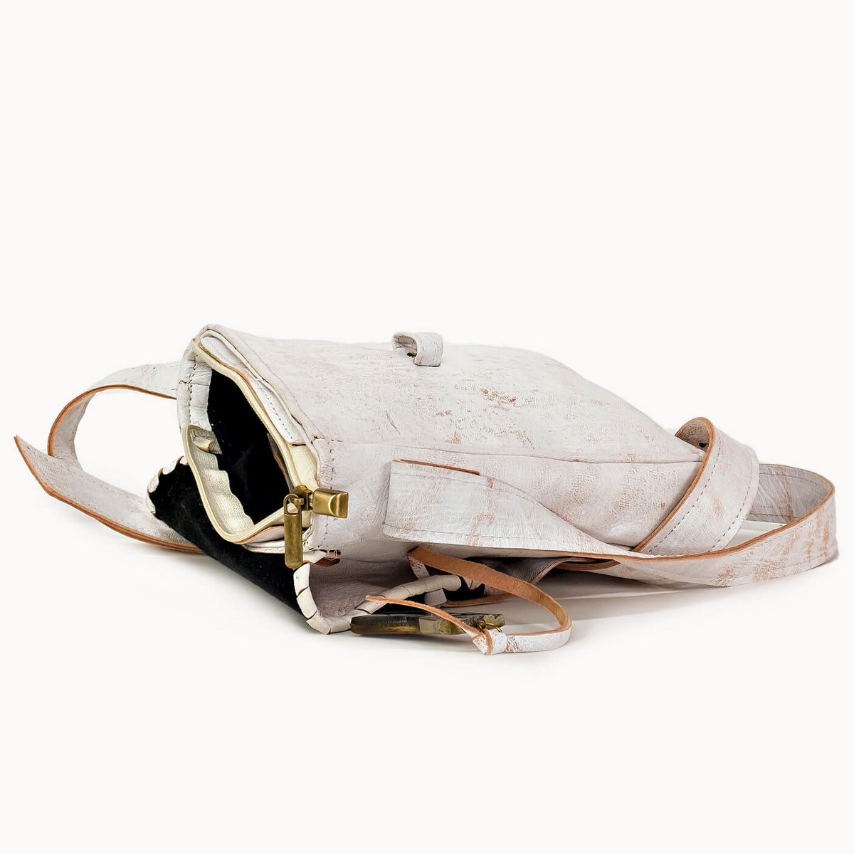 Qabli leren schoudertas, 18 × 4,5 × 22 cm