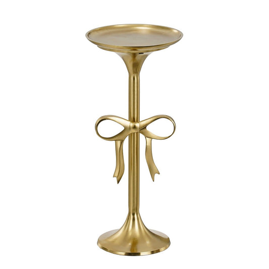 Gouden bijzettafel met strik, Ø25 x 57 cm