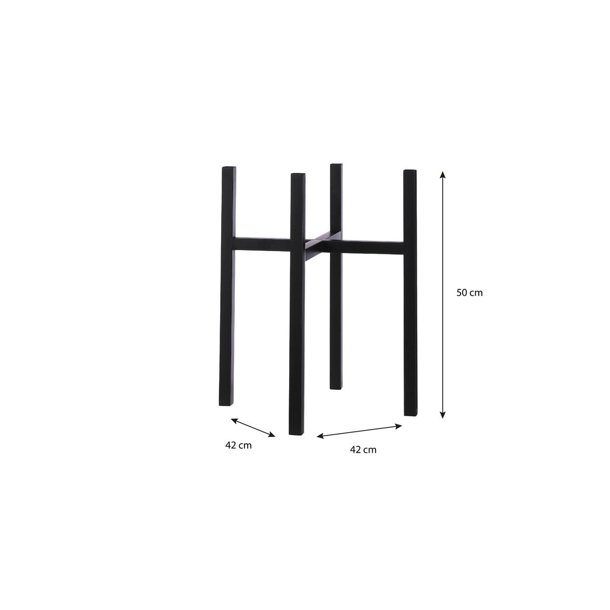 Ascot plantenstandaard, zwart, 41,5 × 41,5 × 50 cm