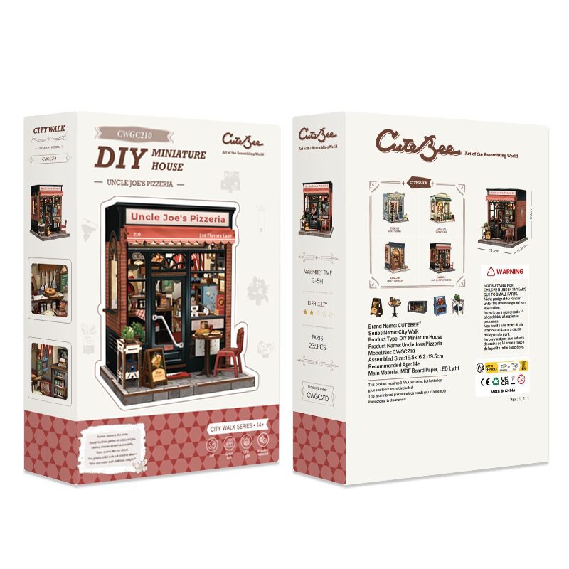 3D DIY house Uncle Joe's pizzeria, 19,5 cm