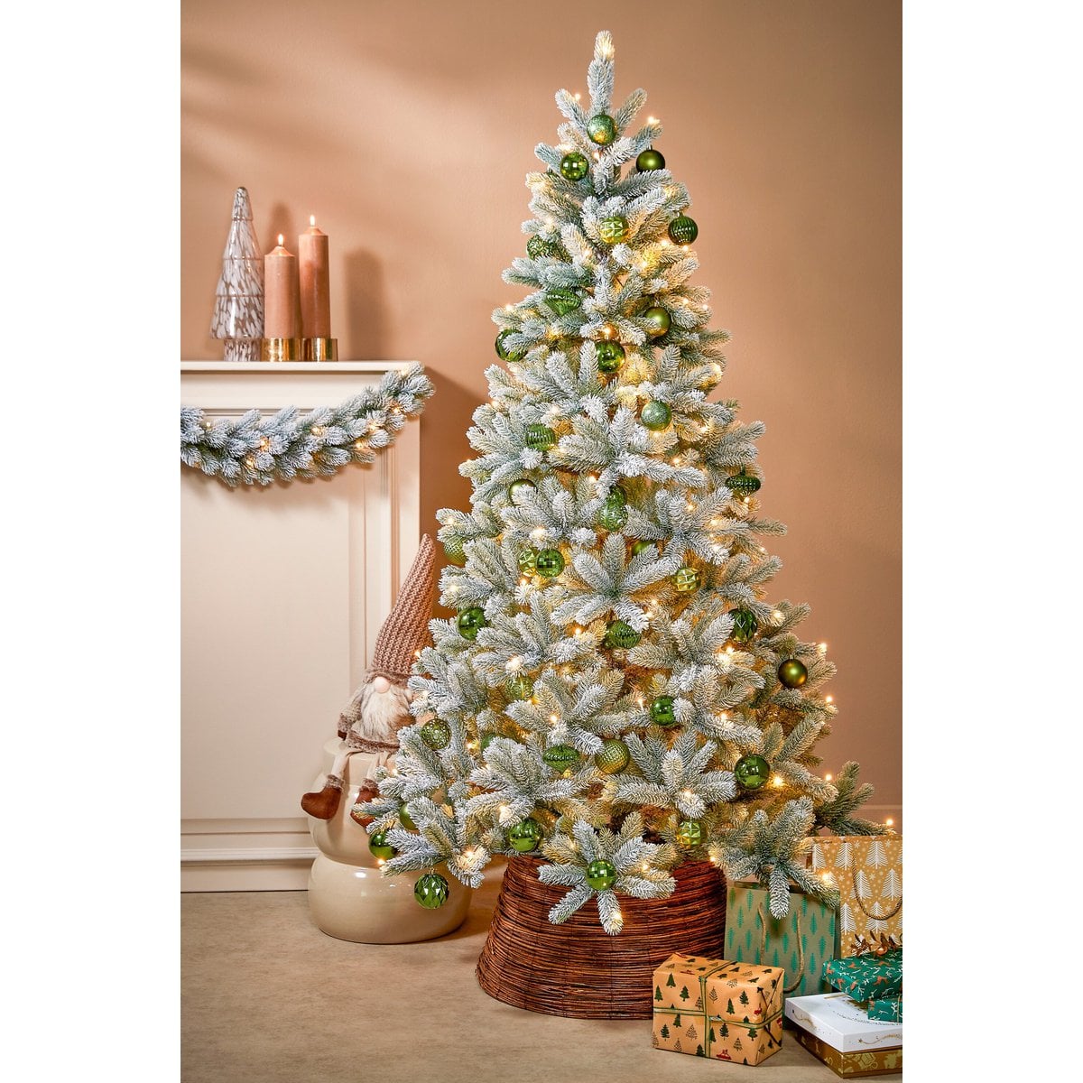 Donkergroene kerstballen set, onbreekbaar, 60 stuks Ø 7 cm