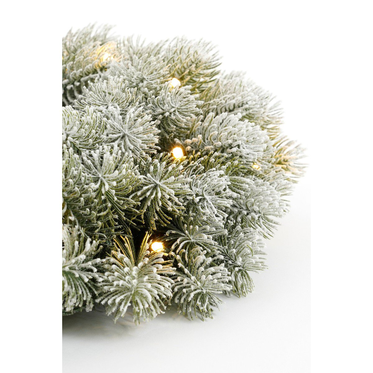 Nagoya licht besneeuwde kerstkrans met verlichting, Ø 45 cm