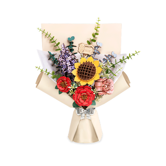 DIY houten bloemenboeket