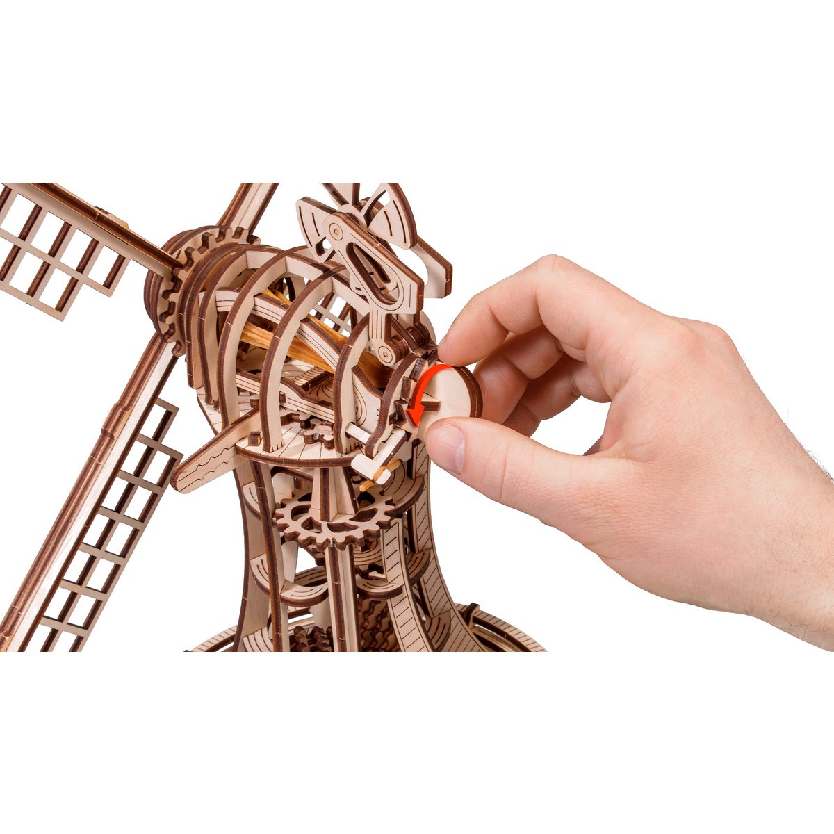 Houten mechanische puzzel windmolen 227 stukjes, 34 × 19,5 cm