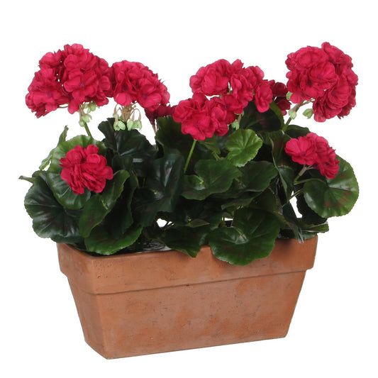 Geranium kunstplant donkerroze, 40 × 13 × 29 cm