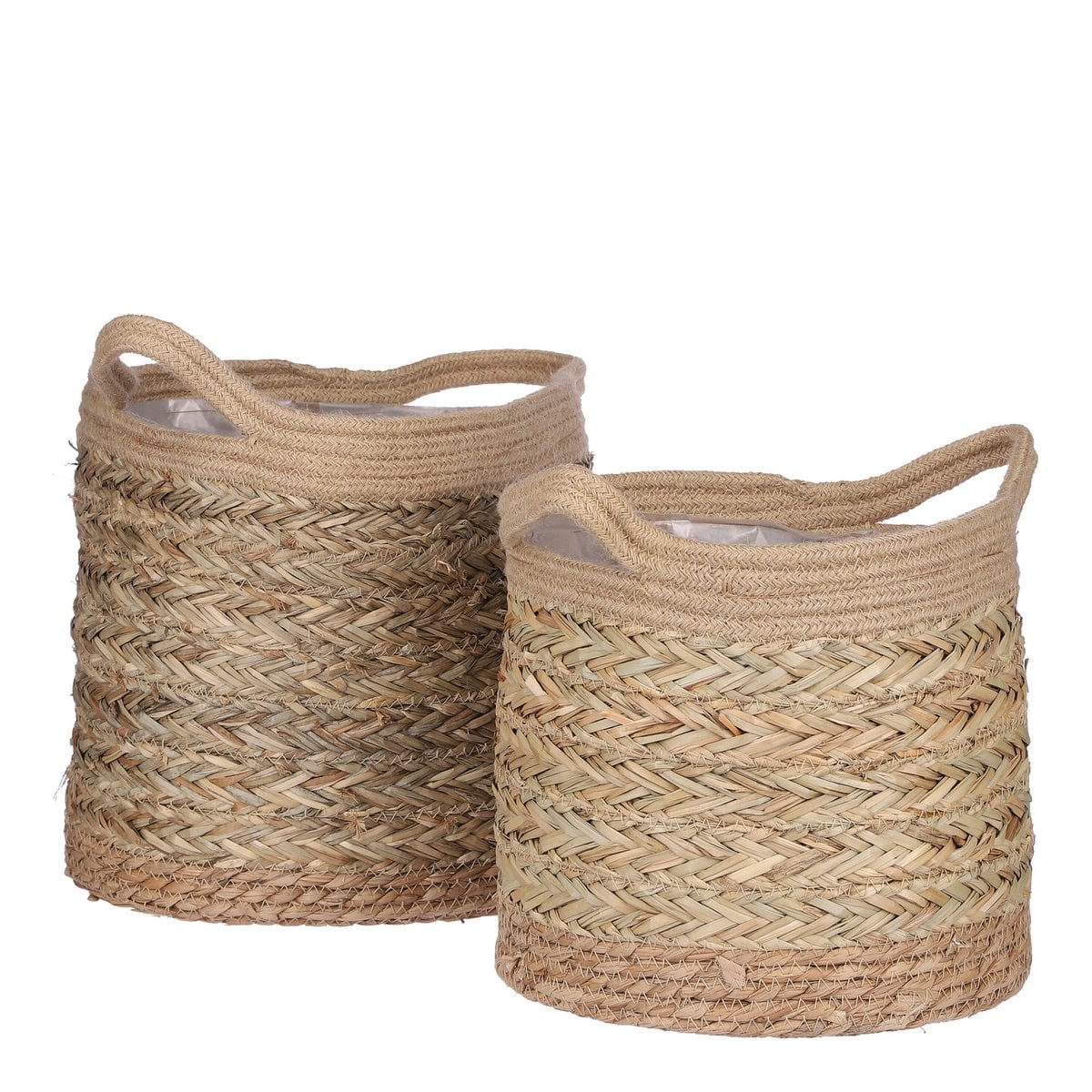Anne plantenmanden, zeegras, set van 2