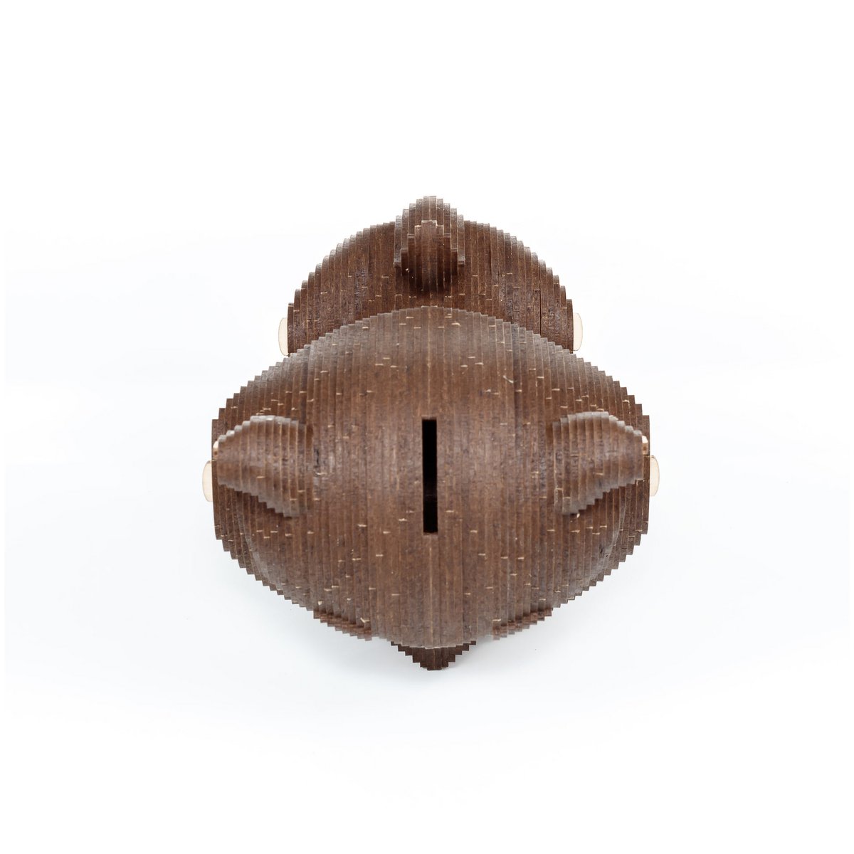 DIY houten spaarpot kat, 13,6 x 12,7 x 14,1 cm