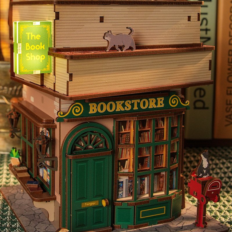 DIY houten miniatuur Time Bookstore, 25 cm