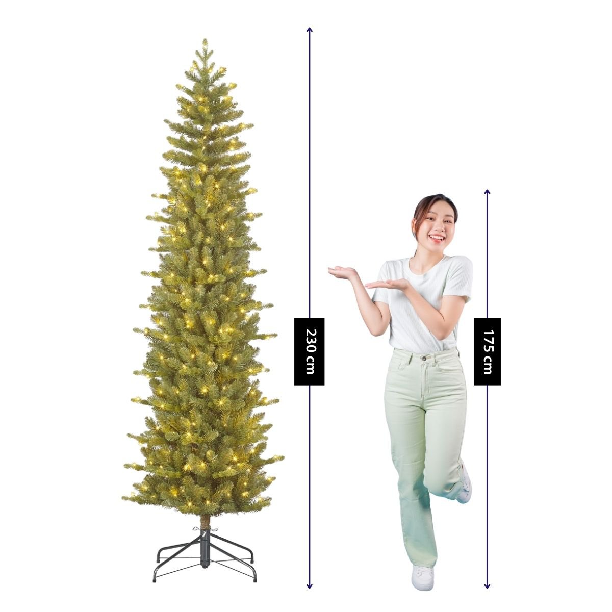 Harma kunstkerstboom met verlichting, 260 cm, Ø 73 cm