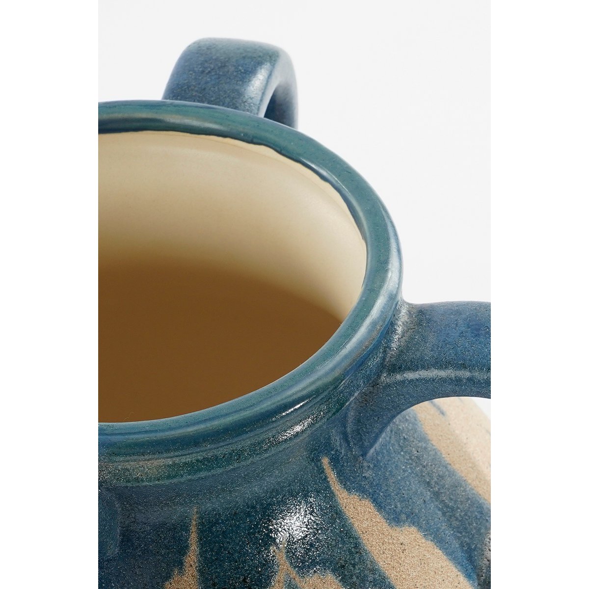 Mica Decorations Caldo Vaas – Keramiek Donkerblauw met Beige Details