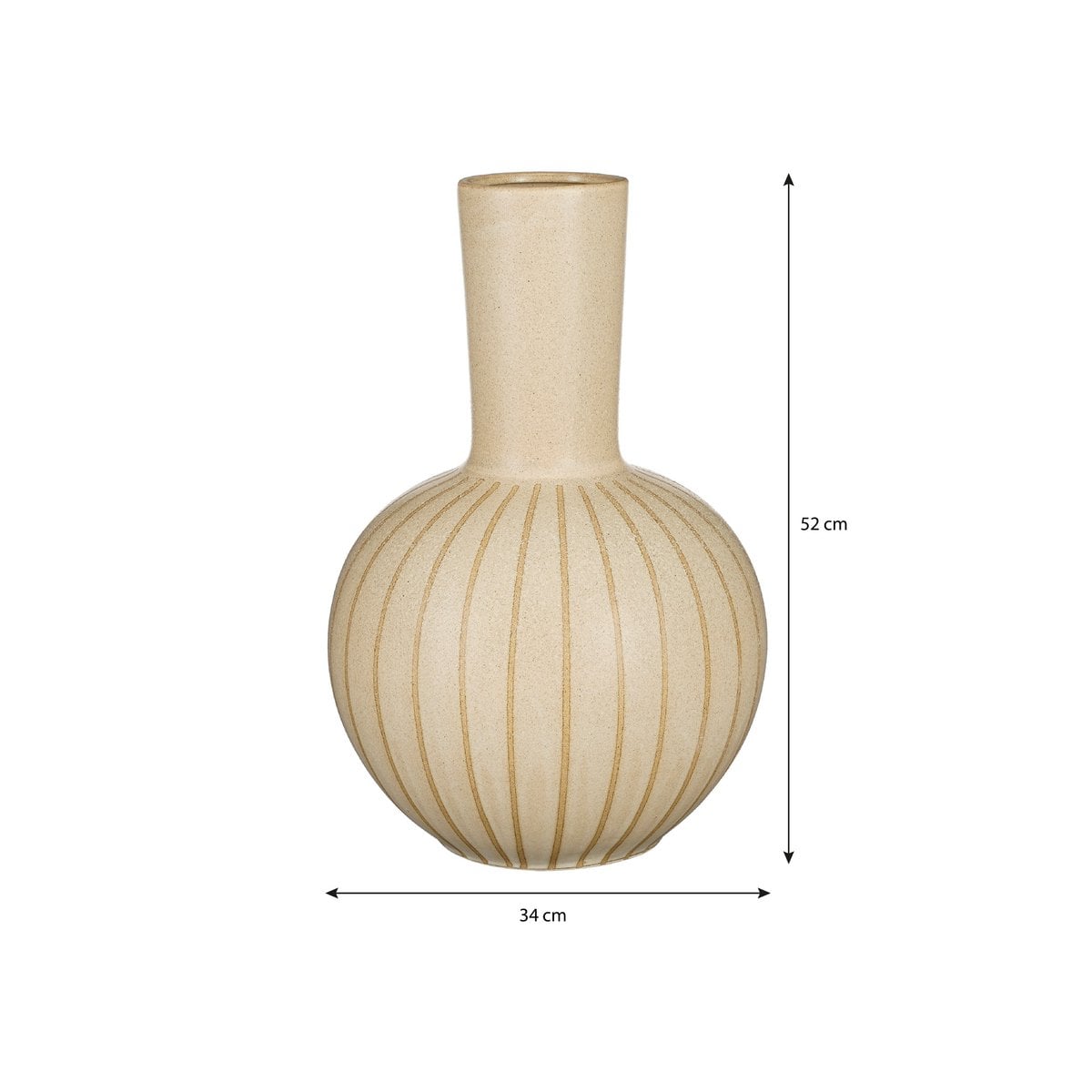 Mica Decorations Holm Vaas – Keramiek Beige (H52 x Ø34 cm)