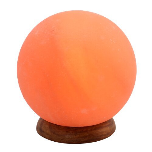 Salt Dreams Planet zoutlamp bol met houten voet 3 kg