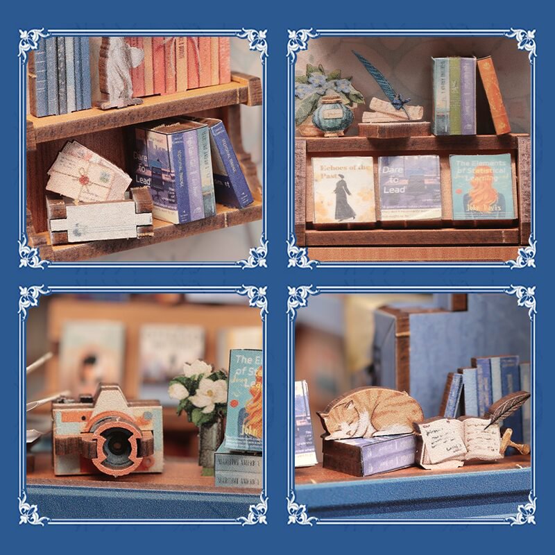 DIY book nook Literature Bookstore, 17 cm