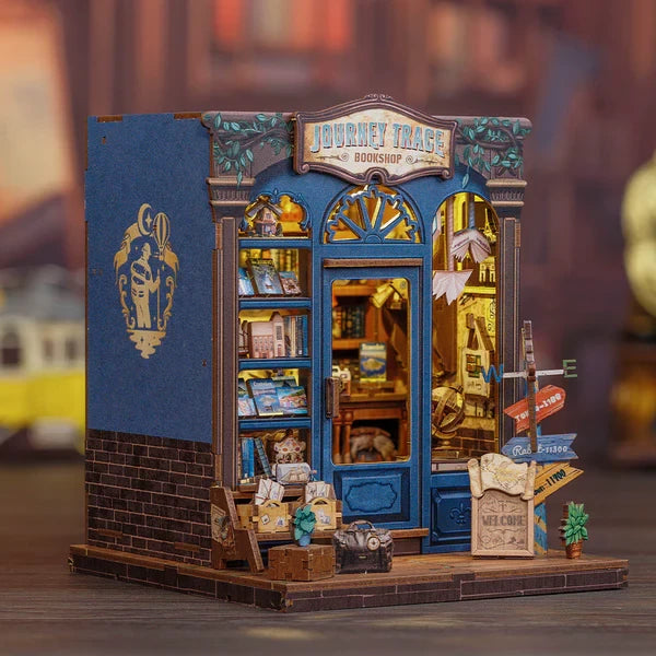 Journey Trace Bookshop miniatuurhuisje, 15,5 × 16 × 18 cm