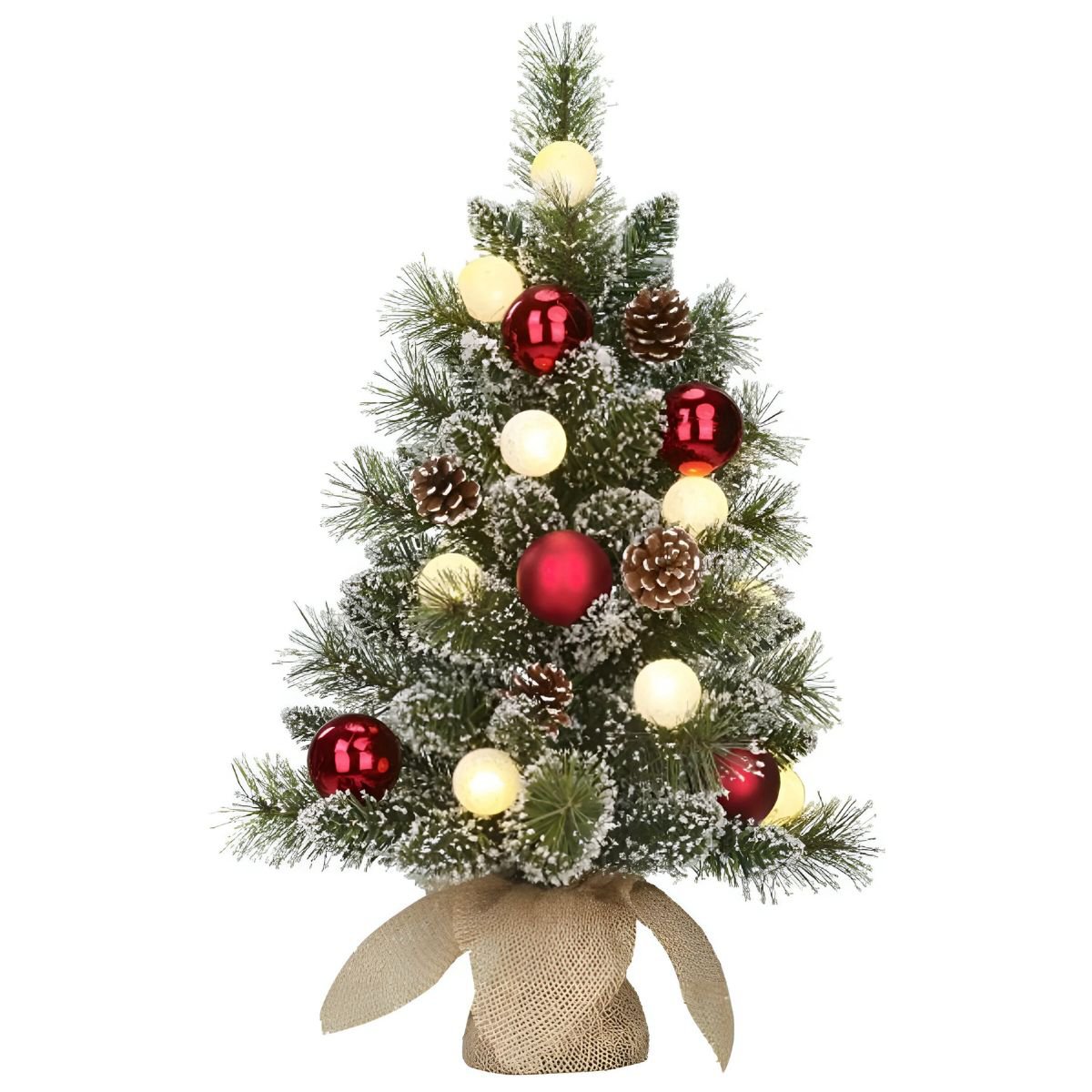 Kaprun kunstkerstboom met rijp-effect en LED, 60 cm, Ø 39 cm