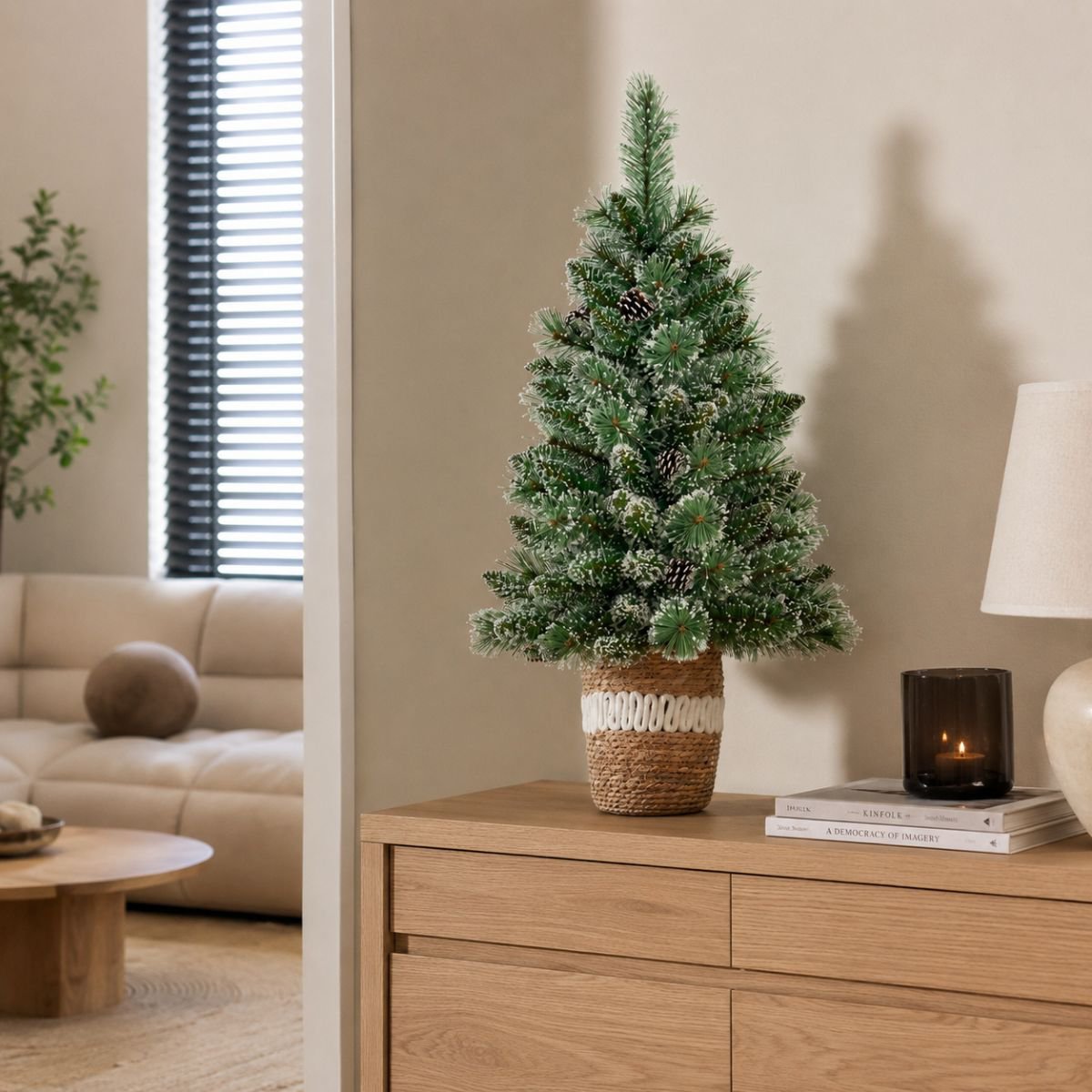 Vandans kunstkerstboom met rijp-effect, 90 cm, Ø 48 cm