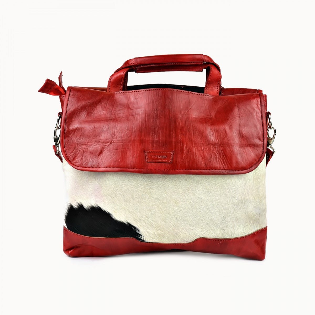 Rana leren tas met koeienvacht, 41 × 6 × 31 cm