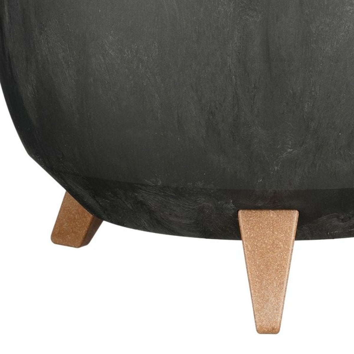 Doppio bloempot zwart cementlook Ø40 cm op poten