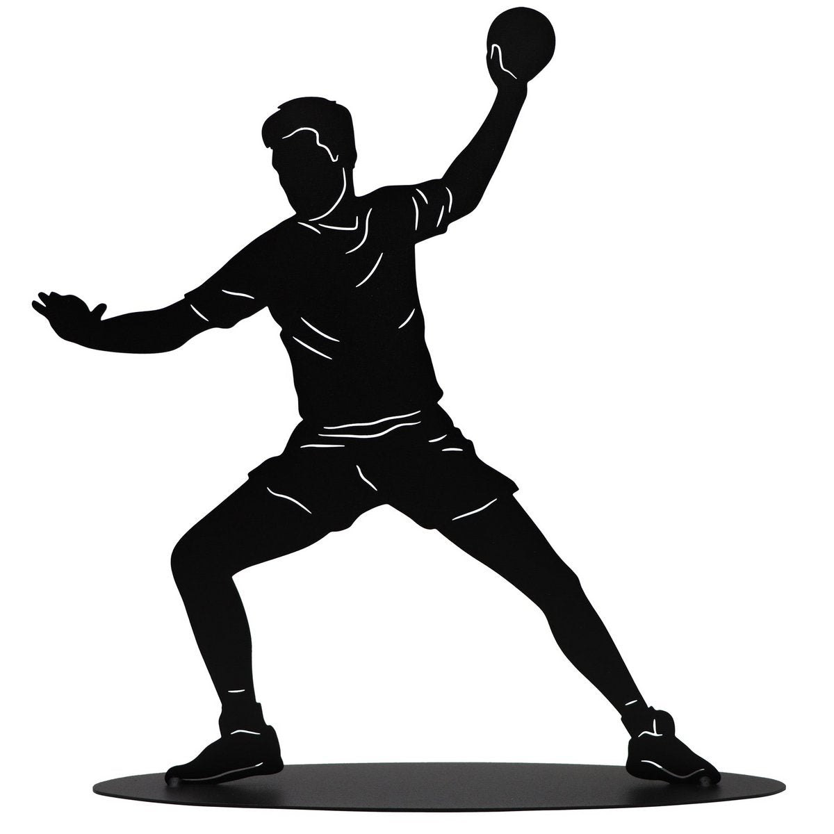 Handbalspeler decoratiefiguur van metaal, 45 cm