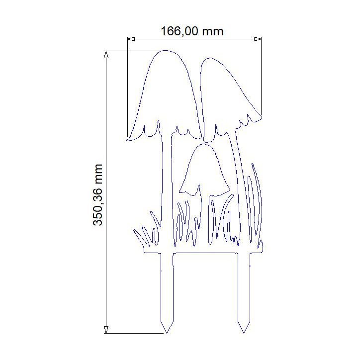 Roestmetalen paddenstoelen, 2 varianten