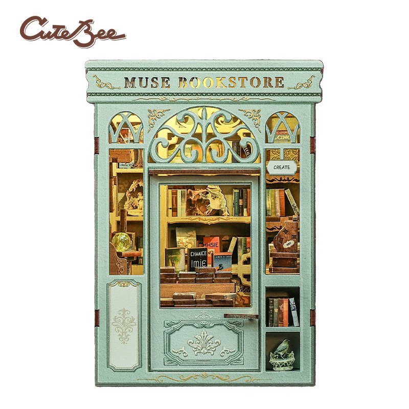 DIY book nook Muse Bookstore, 17 cm