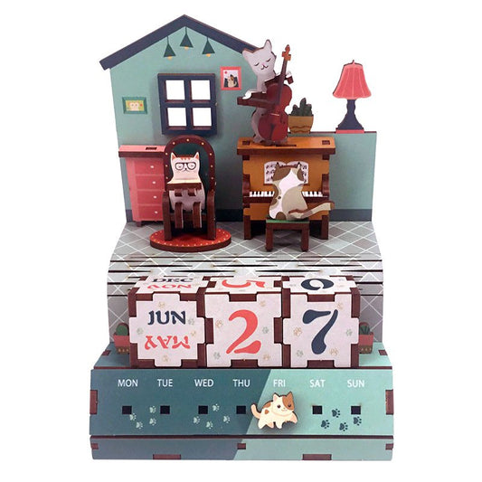 DIY houten kalender The Cats Musical 10,4 x 8,9 x 13,3 cm