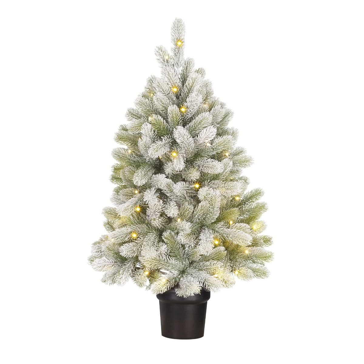 Nagoya kunstkerstboom met verlichting, licht besneeuwd, 90 cm, Ø55 cm
