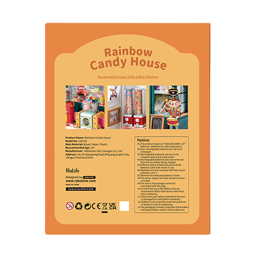DIY huisje Rainbow candy house, 16,8 cm