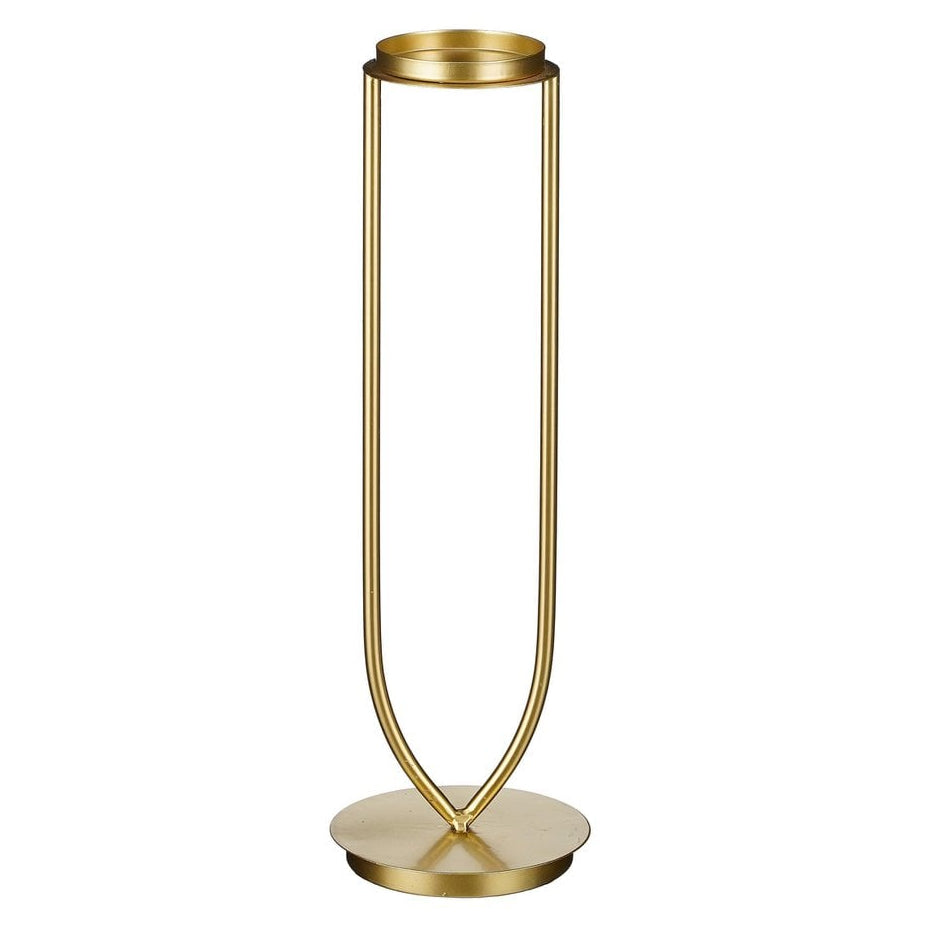 Aletta kaarsenhouder, ijzer, goud, 15 × 48 cm