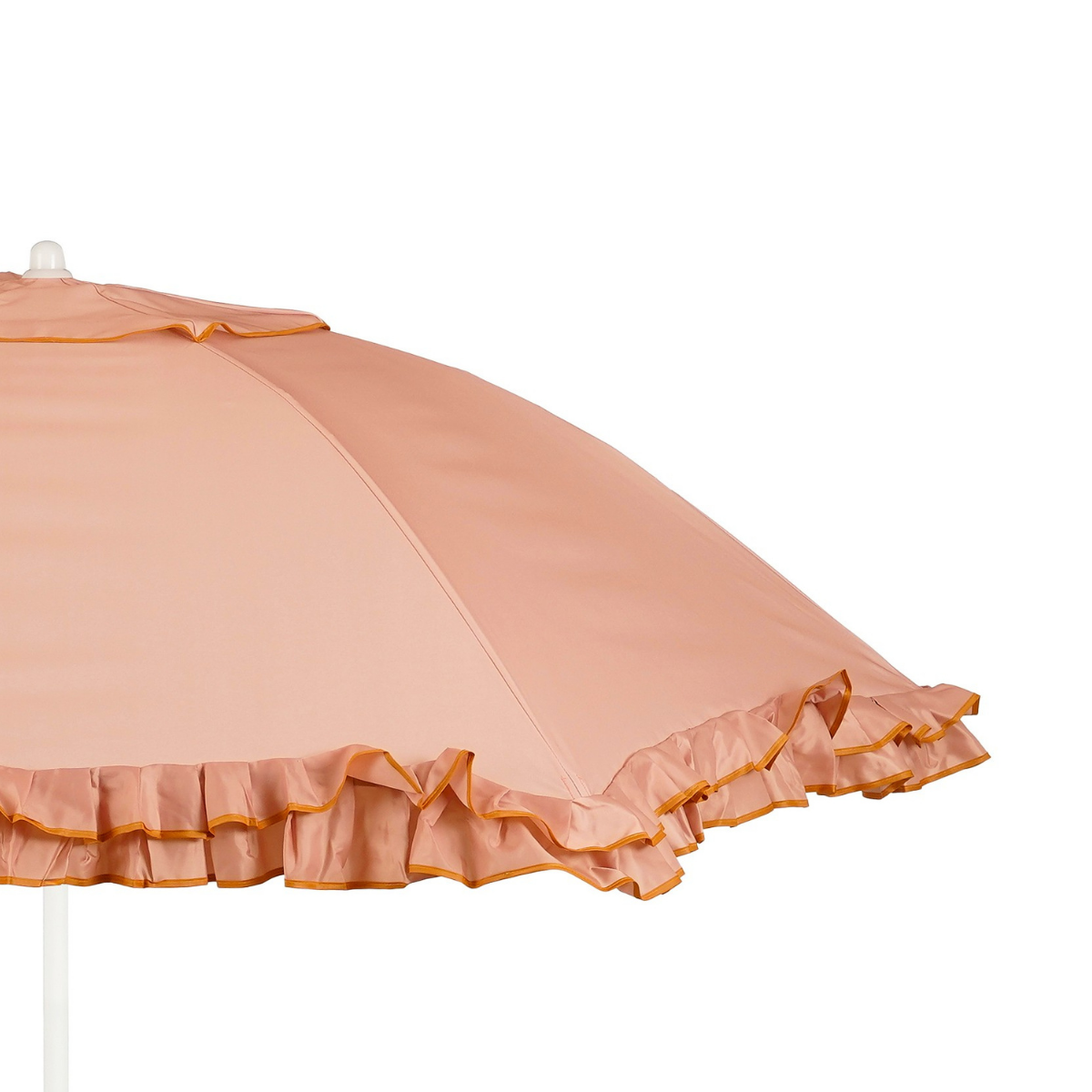 Perzikkleurige parasol met ruches Ø195 cm