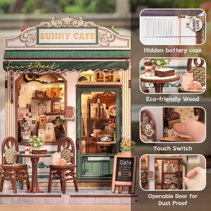 DIY huisje Sunny café, 20,3 cm