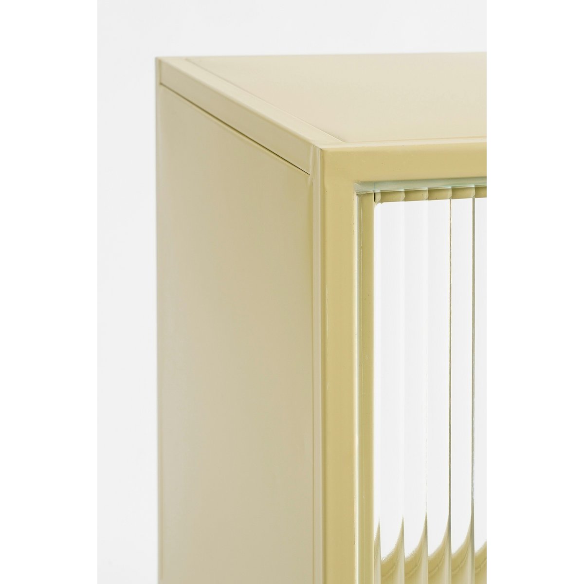 Clifton opbergkast beige, geribbeld glas, 50 cm